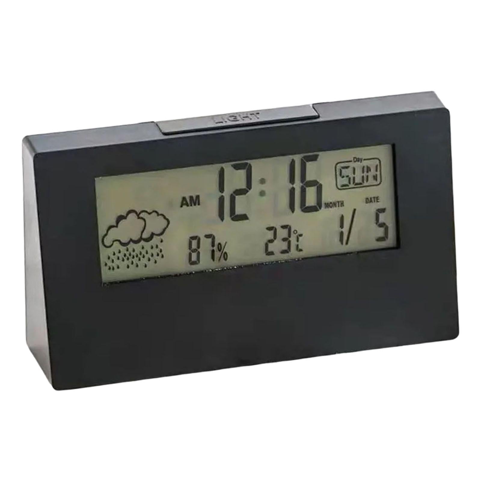 Digital Alarm Clock Compact Exquisite LED Practical for Shelf Indoor Desktop Black with light