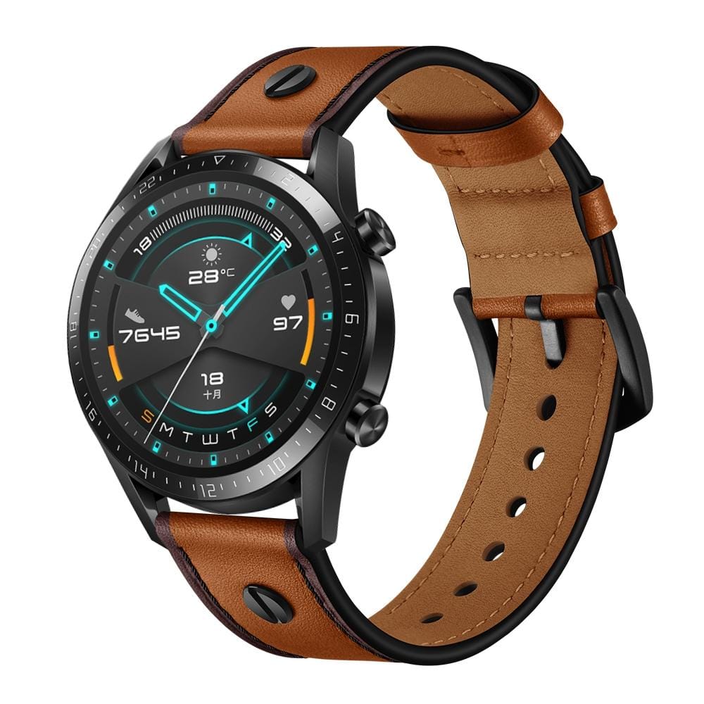 22mm For Huawei Watch GT2e / GT2 46mm Strap Leather Strap (brown)