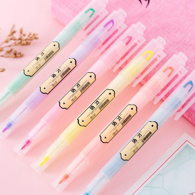 5 PCS Small Fresh Double-headed Color Fluorescent Tasteless Marker (Green)