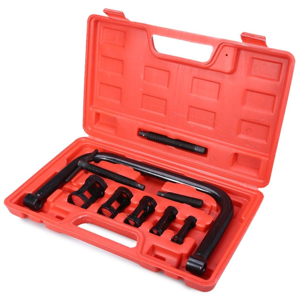 9 In 1 Valve Clamps Spring Compressor Automotive Tool Set Repair for Car Motorcycle (Black)