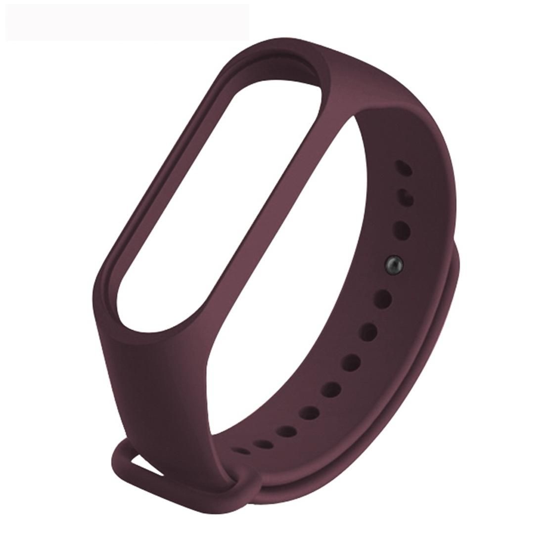 Pure Color Soft TPU Replacement Watchbands for Xiaomi Mi Band 4, Host Not Included (Wine Red)