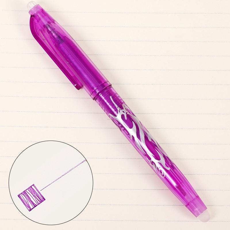 0.5mm Erasable Pen Colorful 8 Color Creative Writing Tools (Purple)