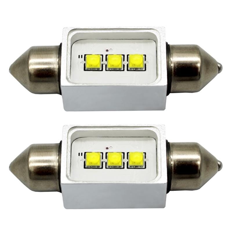 2 PCS 39MM White Light Bicuspid Port Car Dome Lamp LED Reading Light with 3 High Power LED Lamps