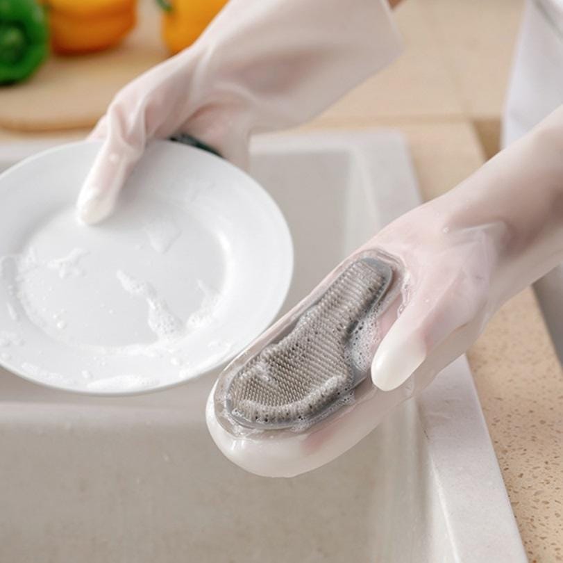5 PCS Dishwashing Gloves Non-Oily Kitchen Waterproof Housework Wipes, Random Color Delivery, Style:Magic Brush Gloves