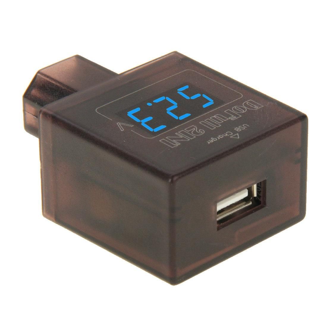DF-02-PV 2 in 1 DoFULL Blue Display Digital Voltmeter + USB Charger for Electric Bicycle / Mobile Phone (Style2)