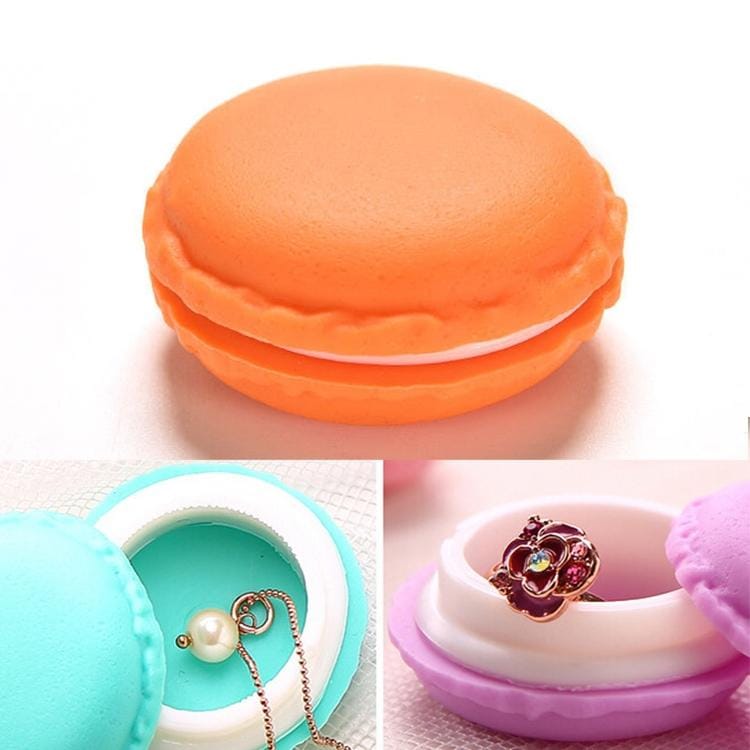 2 PCS Fashionable Macaron Storage Box  Jewelry Ring Box (Orange)