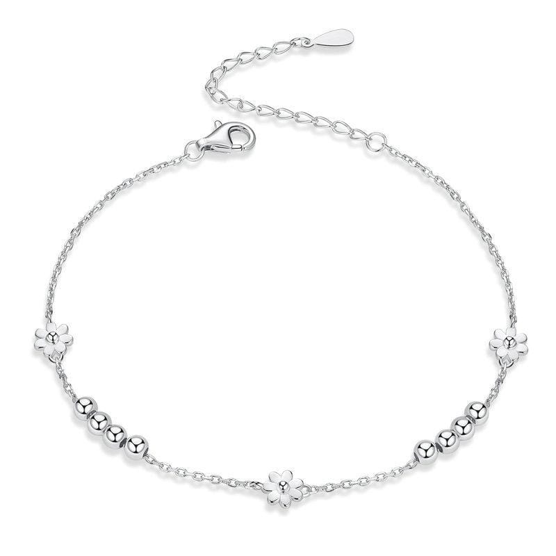 S925 Sterling Silver Daisy Bracelet Plant Shape Bracelet