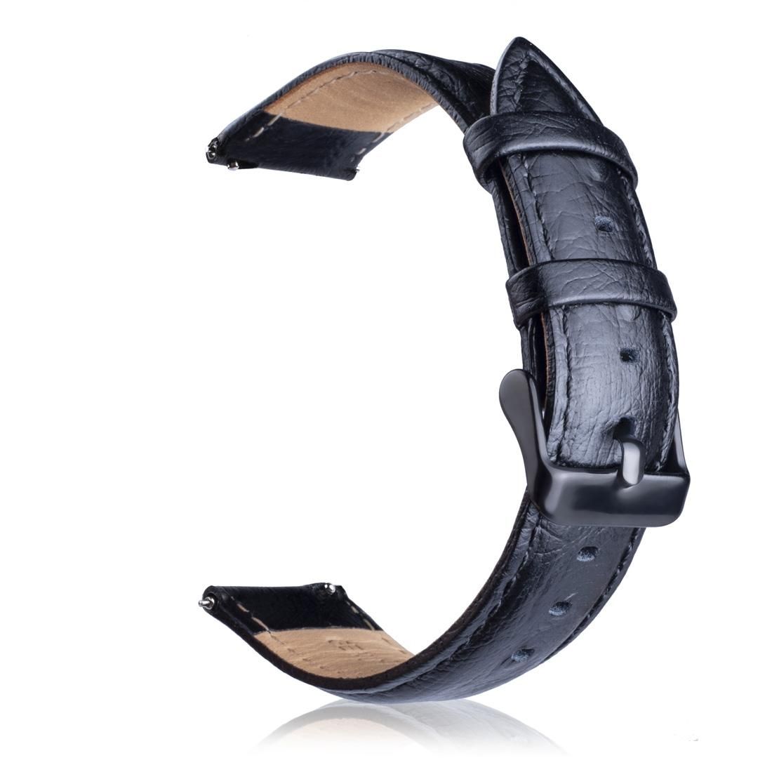 Ostrich Skin Texture Genuine Leather Wrist Watch Band for Samsung Gear S3 22mm (Dark Brown)