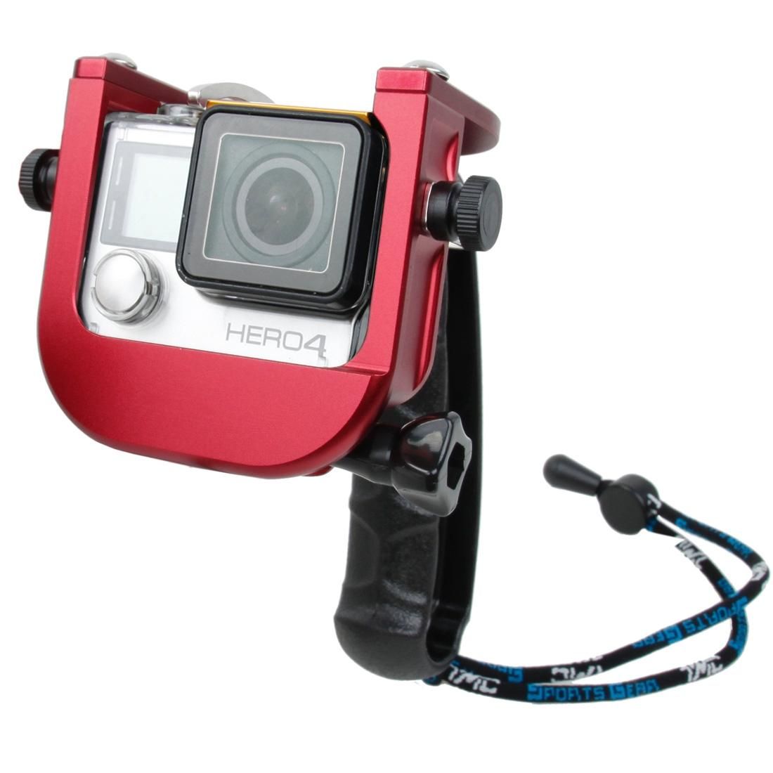 TMC P4 Trigger Handheld Grip CNC Metal Stick Monopod Mount for GoPro HERO4 /3+ (Red)
