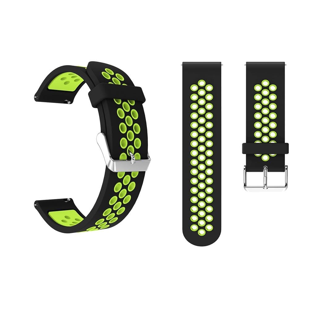 Metal Buckle Two-color Round Hole Silicone Wrist Strap Watch Band for Galaxy Watch Active 20mm (Style1)