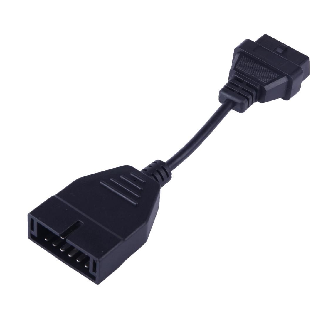12 Pin to 16 Pin OBDII Diagnostic Cable for General Motors, Full Length: 19cm (Black)