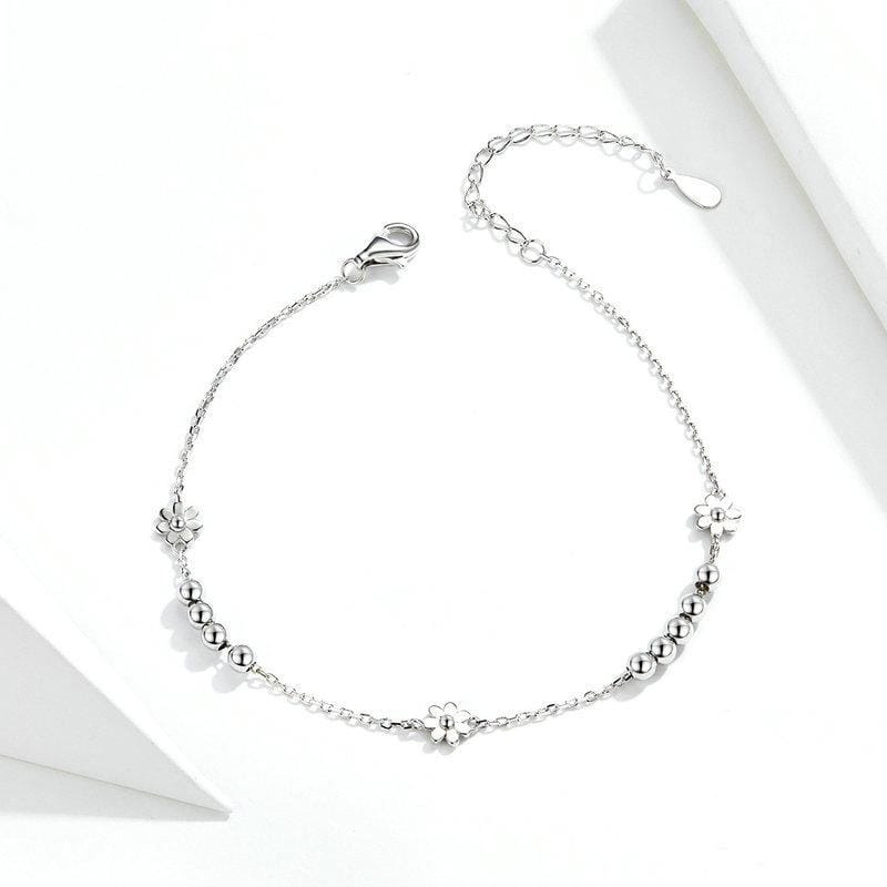 S925 Sterling Silver Daisy Bracelet Plant Shape Bracelet
