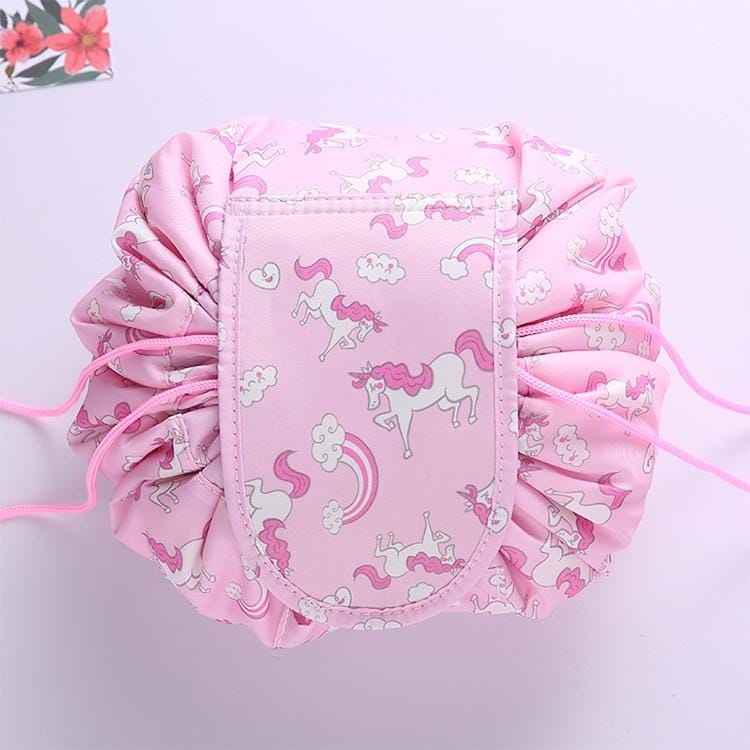 Fashion Waterproof Large Capacity Quick Drawstring Makeup Jewelry Storage Bag Women Travel Cosmetic Bag Toiletry Tool Kit (Style2)