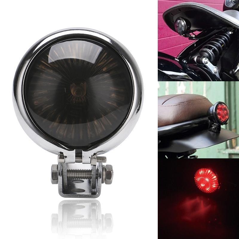Speedpark 12V Motorcycle Modified Tail Light Brake Light for Harley (Silver+Black)