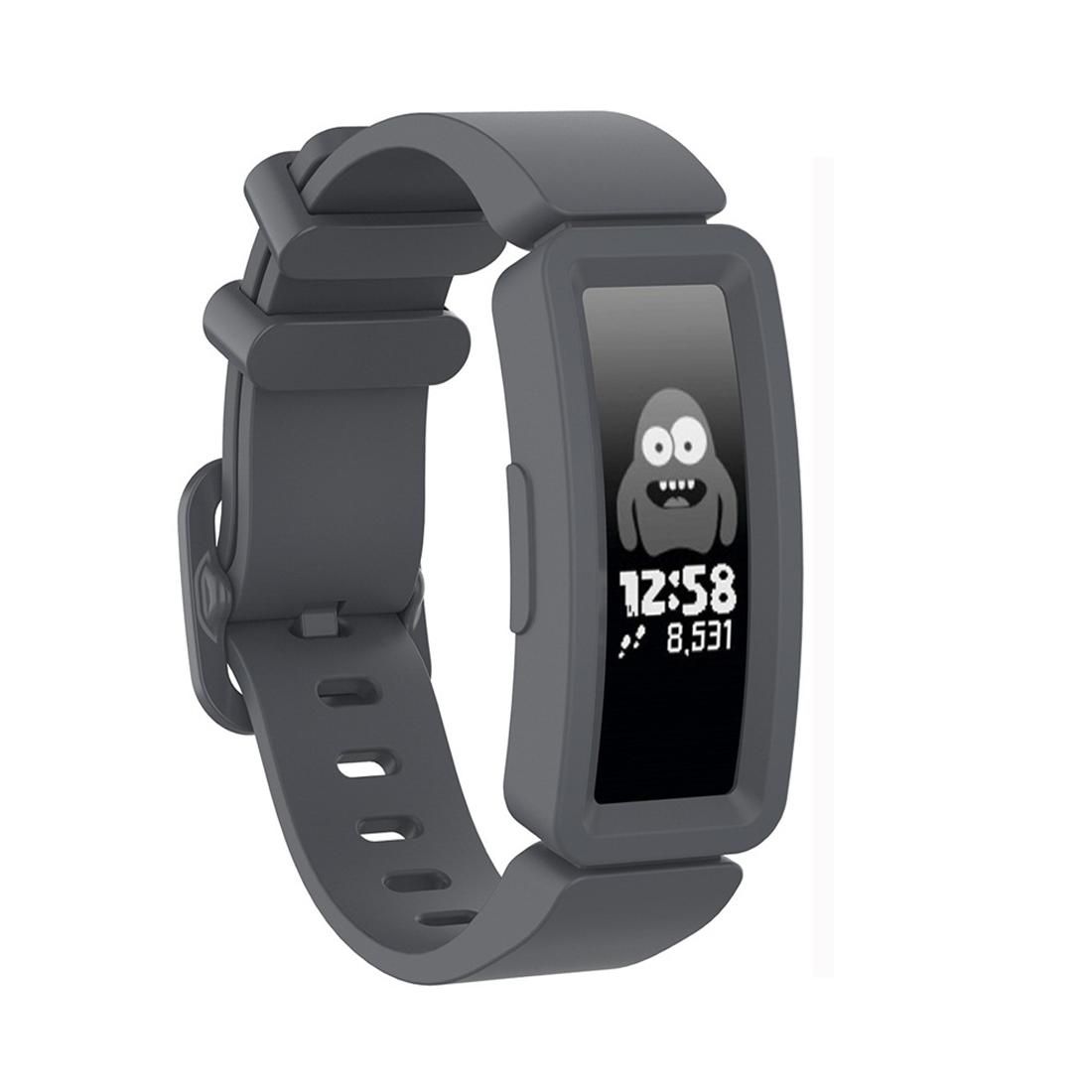 For Fitbit Inspire HR / Ace 2 Silicone Smart Watch Replacement Strap Wristband (Grey)