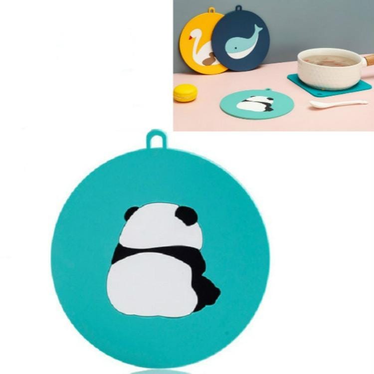 10 PCS Anti-scald and Heat-resistant Placemats Home Waterproof and Oil-proof Table Mats Silicone Coasters, Size:Large, Style:Panda