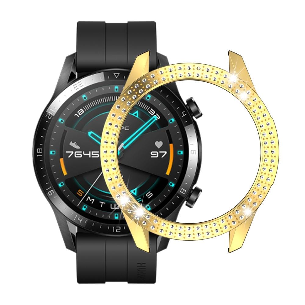 For Huawei GT2 46mm PC Double Row Diamond Watch Case (Golden)