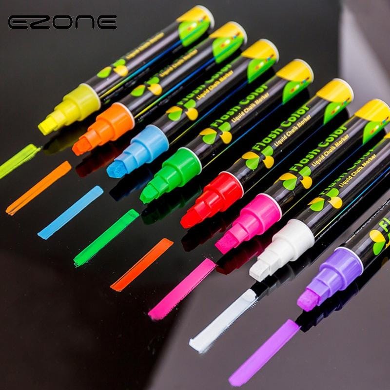 2 PCS Cute Candy Highlighter Fluorescent Liquid Chalk Marker Neon Pen LED Writing Board For Painting Graffiti Office Supply (Orange)