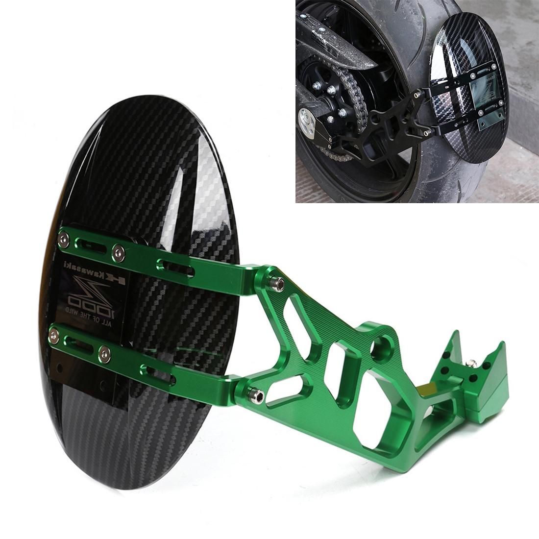 Motorcycle CNC Modified Fender Rear Wheel Fender Dustproof Splash Flaps Mudguards Fender Guard for Kawasaki Z1000 2010-2017 (Green)