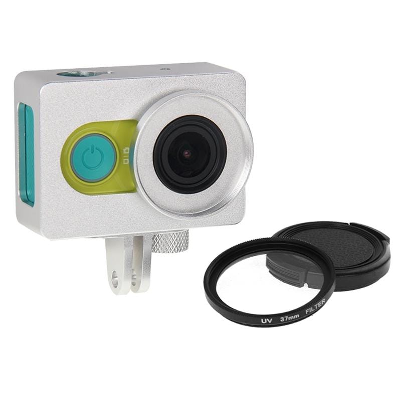 Housing Shell Metal Protective Cage with Mount Adapter + UV Lens Filter for Xiaoyi Sport Camera (Silver)