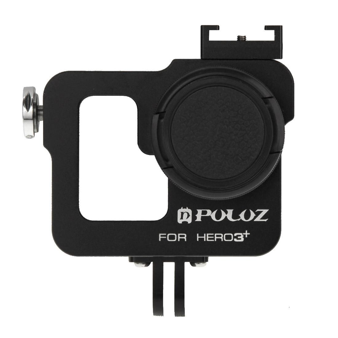 PULUZ Housing Shell CNC Aluminum Alloy Protective Cage with 37mm UV Lens Filter & Lens Cap for GoPro HERO3+ /3 (Black)