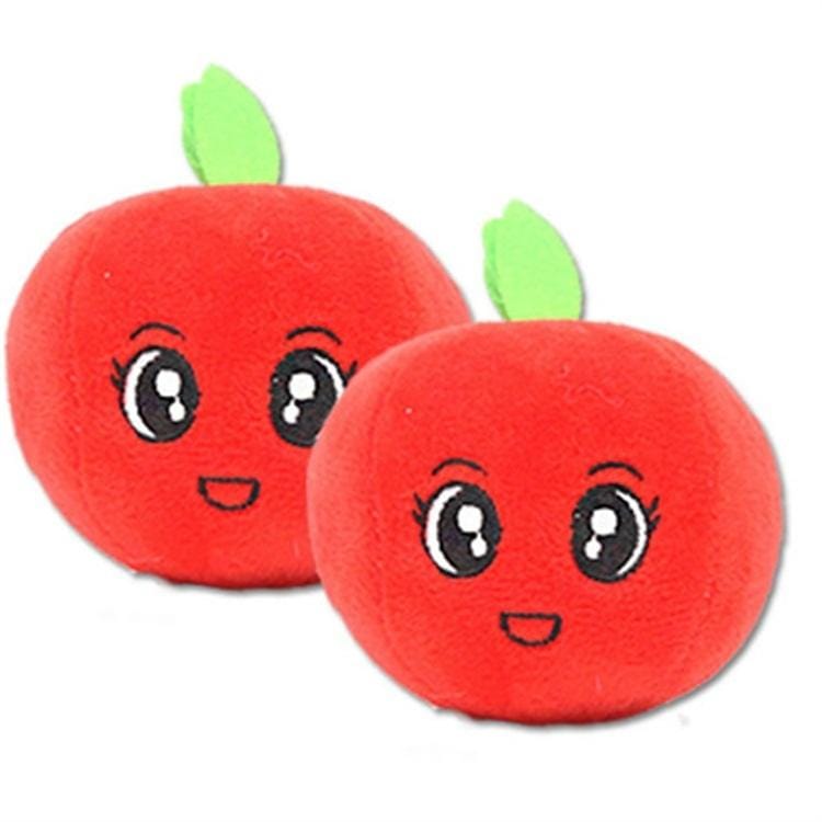 3 PCS Stuffed Toy Plush Sound Fruits Vegetables Pets Toy, Color: Apple