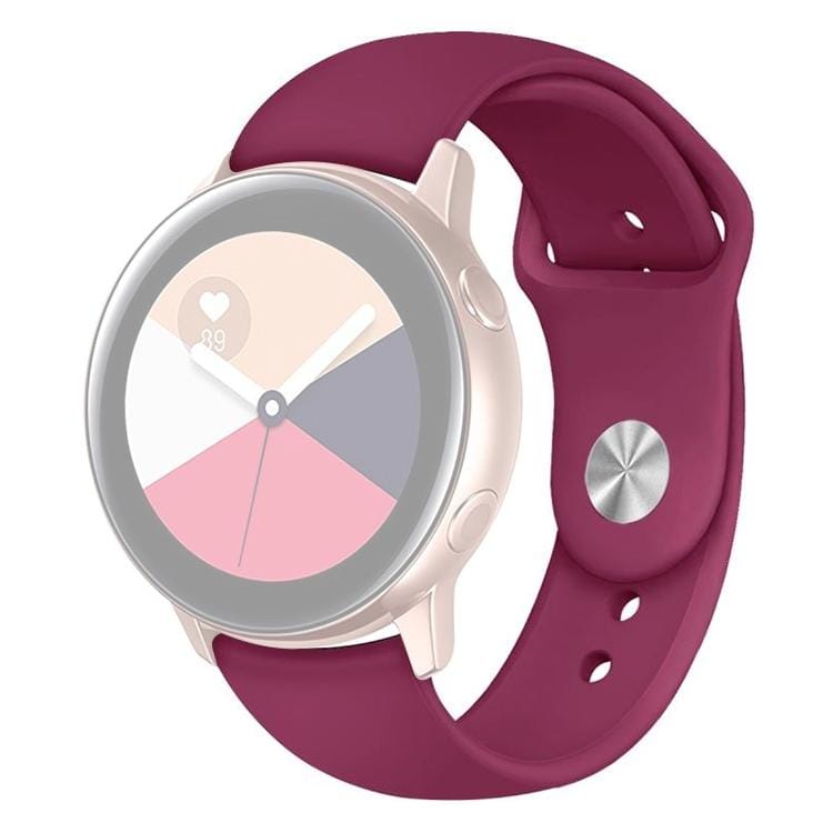 Monochrome Silicone Strap for Apply Samsung Galaxy Watch Active 20mm (Wine Red)