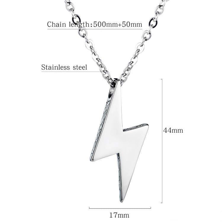 OPK 1690 Men Titanium Steel Retro Wild Lightning Necklace Street Personality Jewelry (Pendant+Chain)