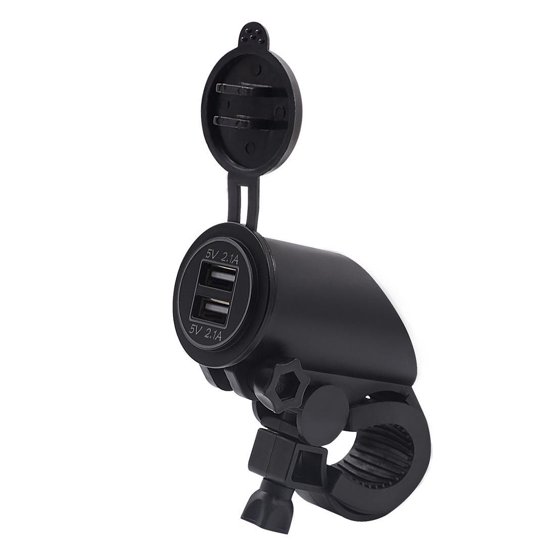 Motorcycle Faucet Dual USB Charger DC12-24V 4.2A IP66 with Aperture (Green Light)