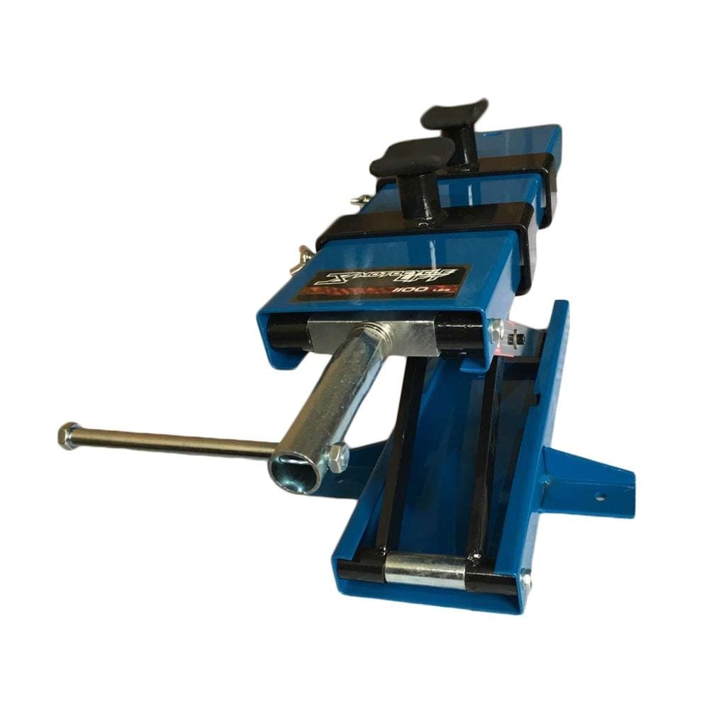Steel Scissor Lifting Adjustable Platform for Motorcycle, with Fixation Clamp, Load-bearing: 1100lbs (Blue)
