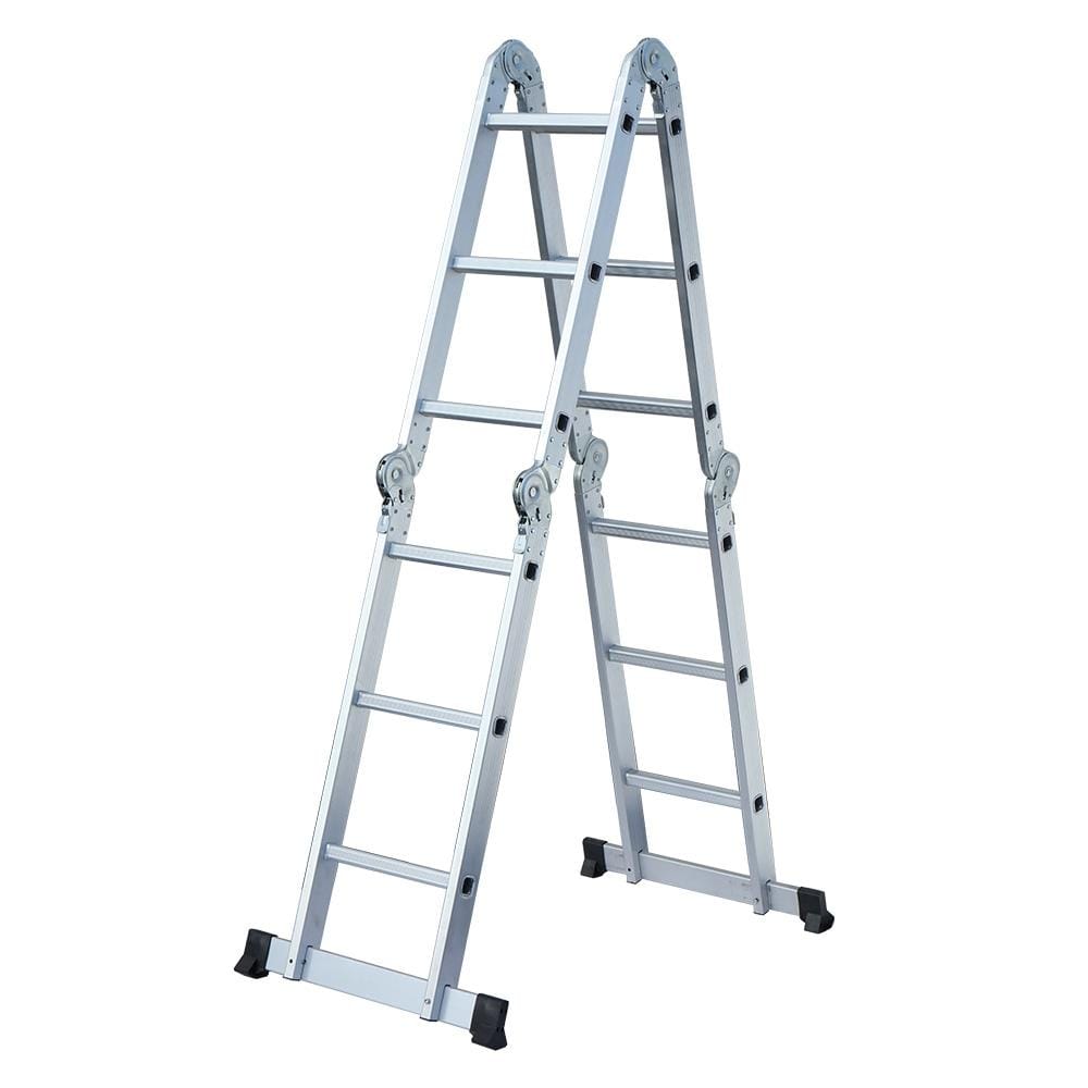 12.2ft Household Multifunctional Aluminum Alloy Small Joint Foldable Telescopic Ladder 12-step Unloading Ladder