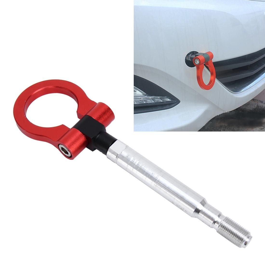 Aluminum Track Racing Front Rear Bumper Car Trailer Ring For BYD (Red)