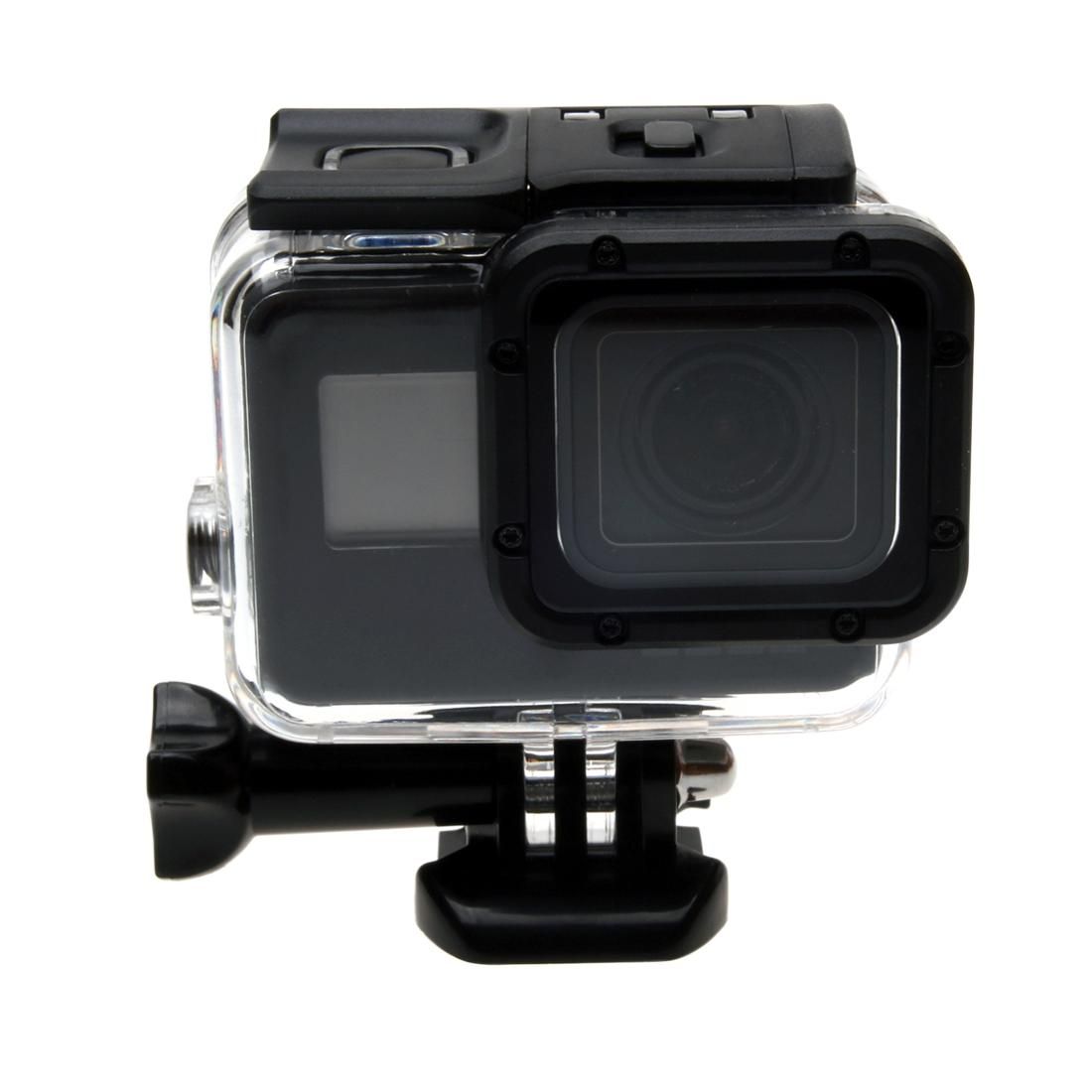 For GoPro  NEW HERO /HERO6   /5  30m Waterproof Housing Protective Case + Hollow Back Cover with Buckle Basic Mount & Screw, No Need to Disassemble Lens