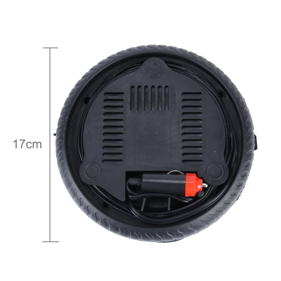 12V 10A Tire Shape Air Pump with Gauge and Three Nozzle Adapters Tire Inflator Compressor for Cars Vans Air Mattress Balls 250 PSI 25L/min