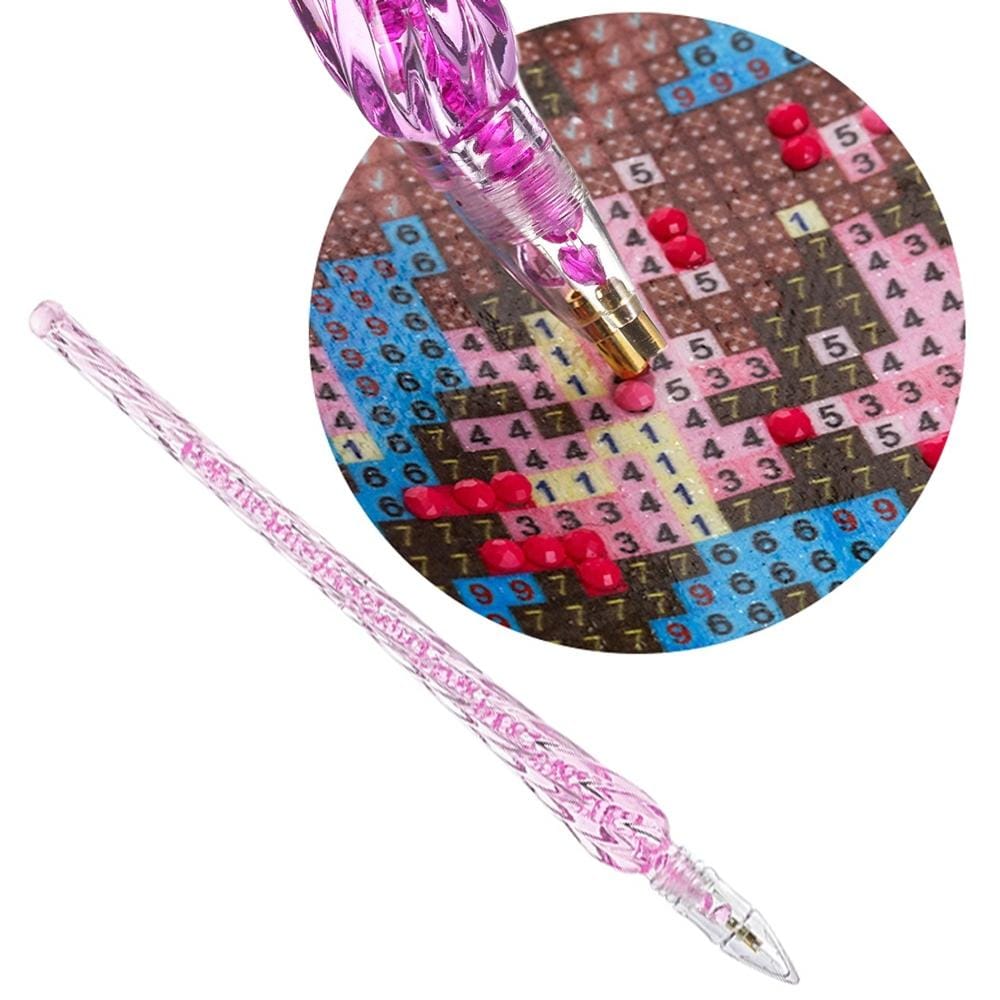 10 PCS Diamond Painting Pen DIY Cross Stitch Embroidery Crafts Sewing Diamond Painting Tool (Pink)
