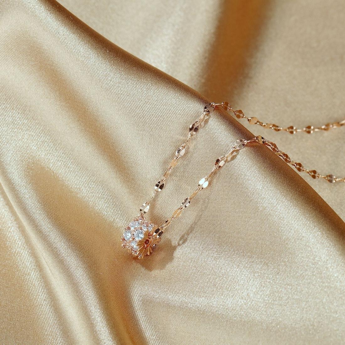 OPK 002 Double Row Diamond-studded Clavicle Chain Temperament All-match Necklace Jewelry (Rose Gold)