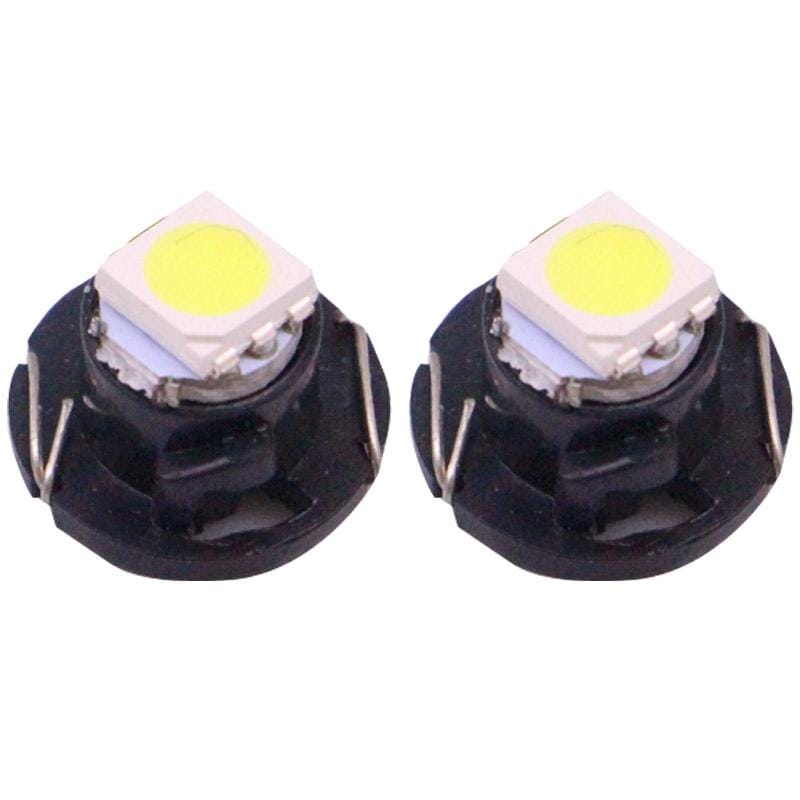 2 PCS T4.7 White Light 0.2W 12LM 1 LED SMD 5050 LED Instrument Light Bulb Dashboard Light for Vehicles, DC 12V (Black)
