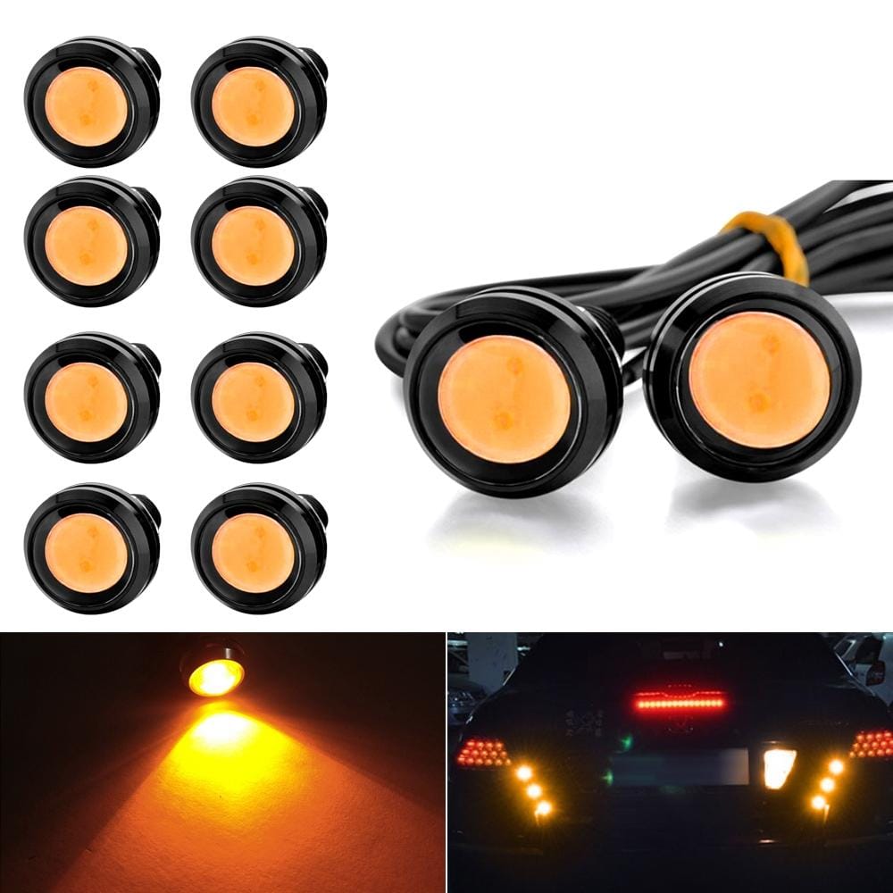 10 PCS 23mm 1.5W DC9-80V Motorcycle Eagle Eye Light Double Lens (Yellow Light)