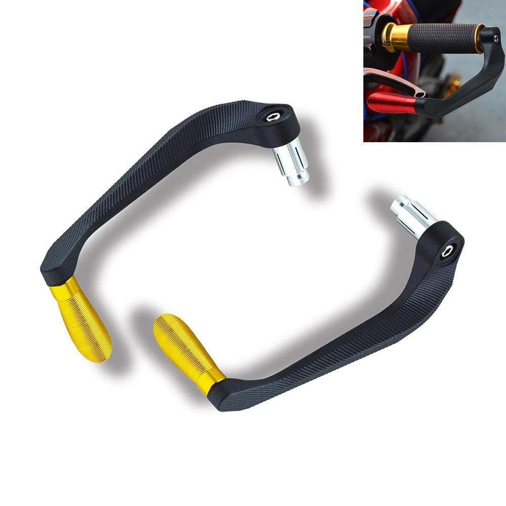 2 PCS Motorcycle Modification Accessories Striped Horn Shape Gear Brake Clutch Handbrake (Gold)