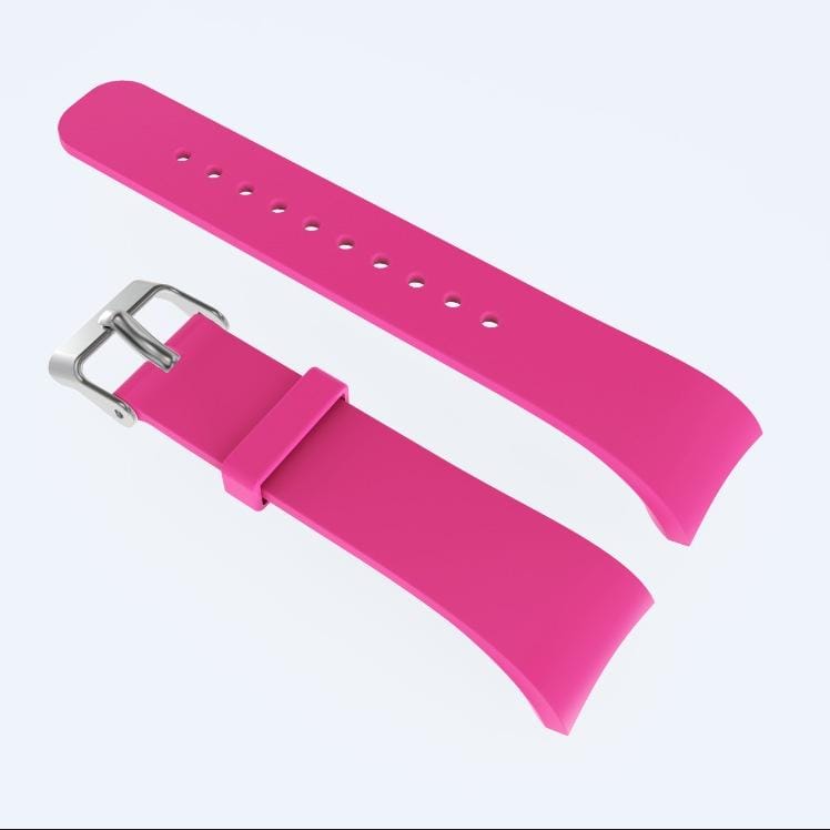 Solid Color Leather Wrist Strap Watch Band for Galaxy Gear Fit2 R360 (Rose Red)