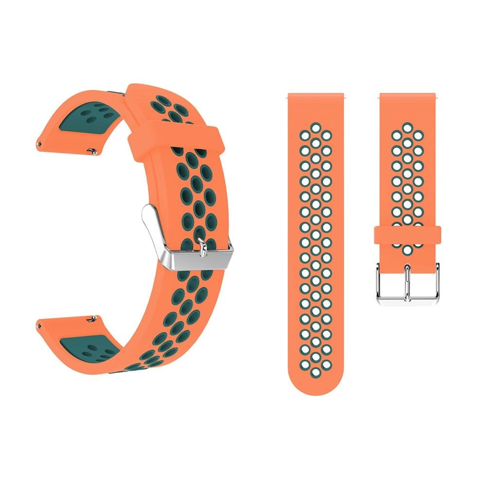 Metal Buckle Two-color Round Hole Silicone Wrist Strap Watch Band for Galaxy Watch Active 20mm (Style6)