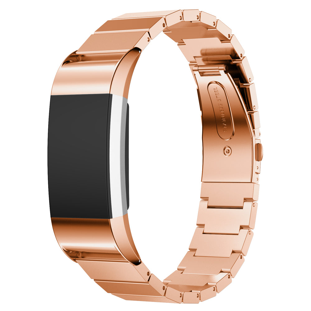 Stainless Steel Bracelet Band Watch Strap for Fitbit Charge 2 - Rose Gold Color