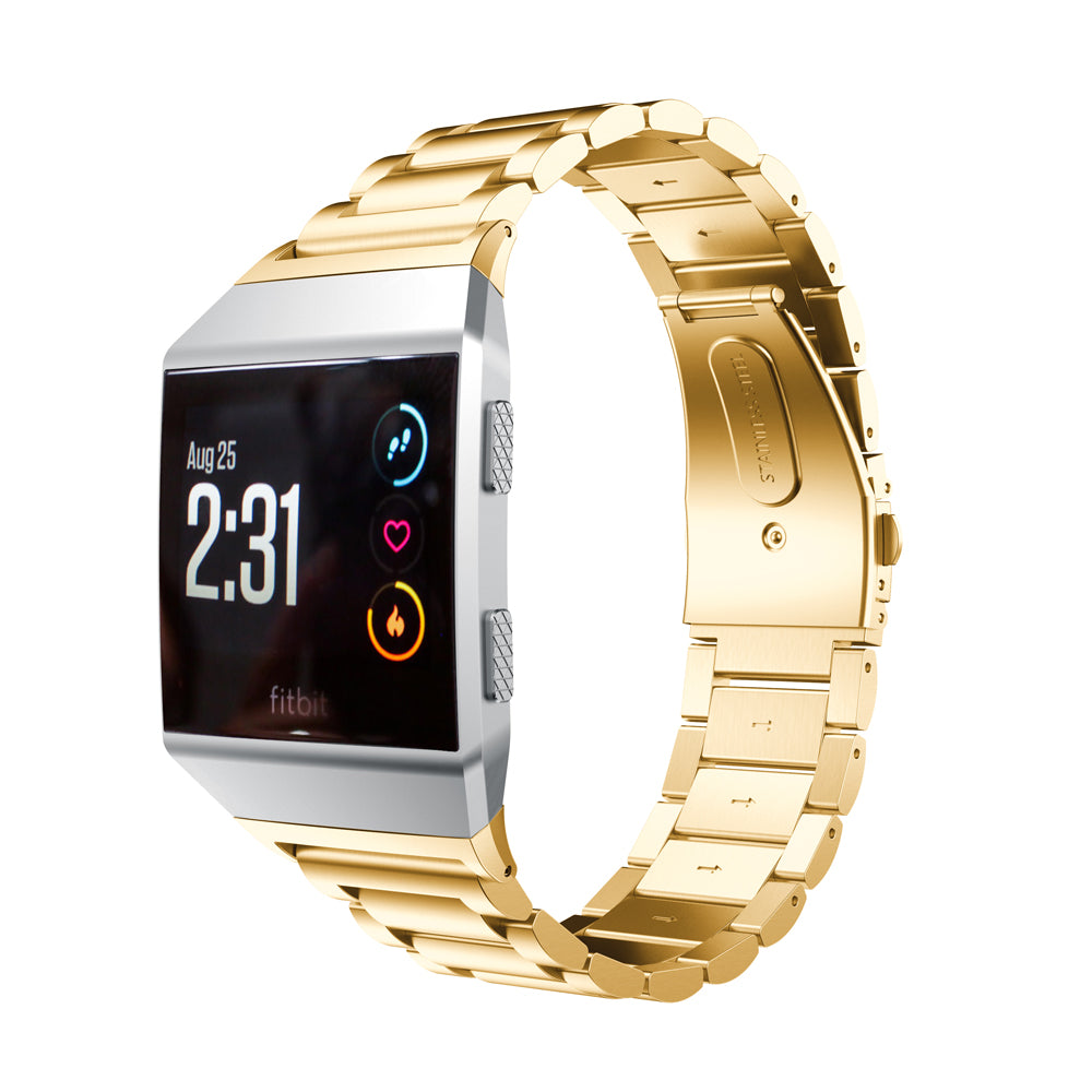 Solid Stainless Steel Wrist Watch Band for Fitbit Ionic - Gold Color