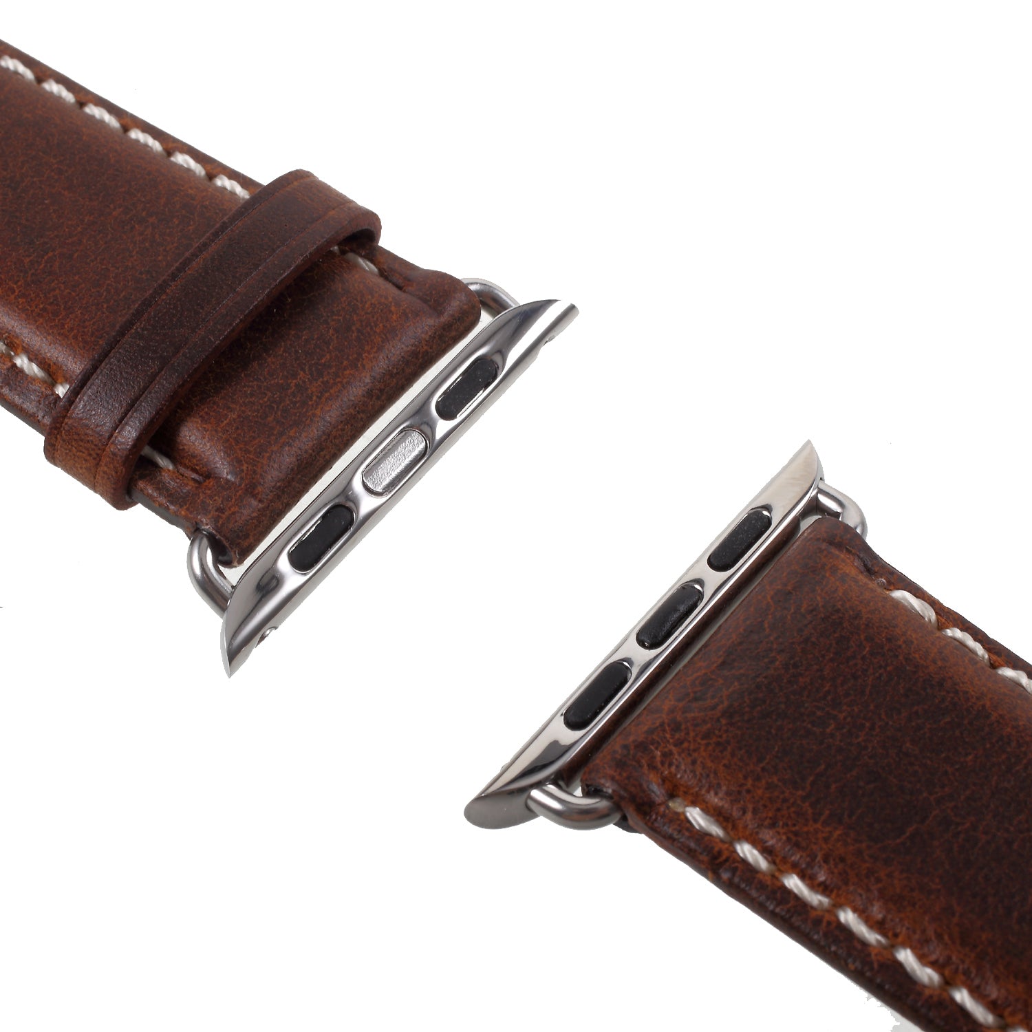 Vintage Oil Wax Genuine Leather Replacement Watchband for Apple Watch Series 8 45mm / Ultra 49mm / 7 45mm / Series 6 / SE / SE (2022) / 5 4 44mm, Series 3 / 2 / 1 42mm - Brown - UNIQBUY