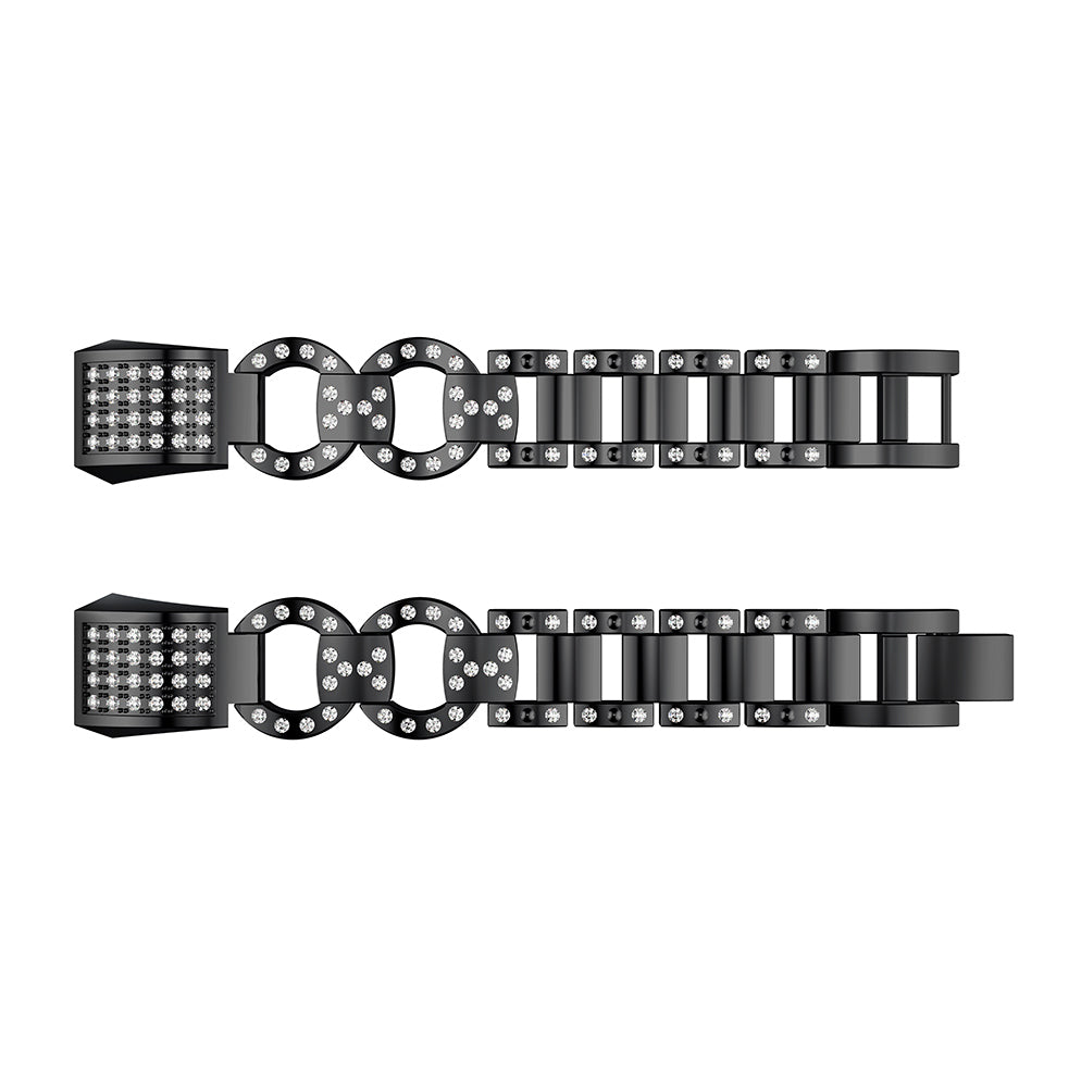 8-shape Rhinestone Decor Alloy Watch Band for Fitbit Alta - Black