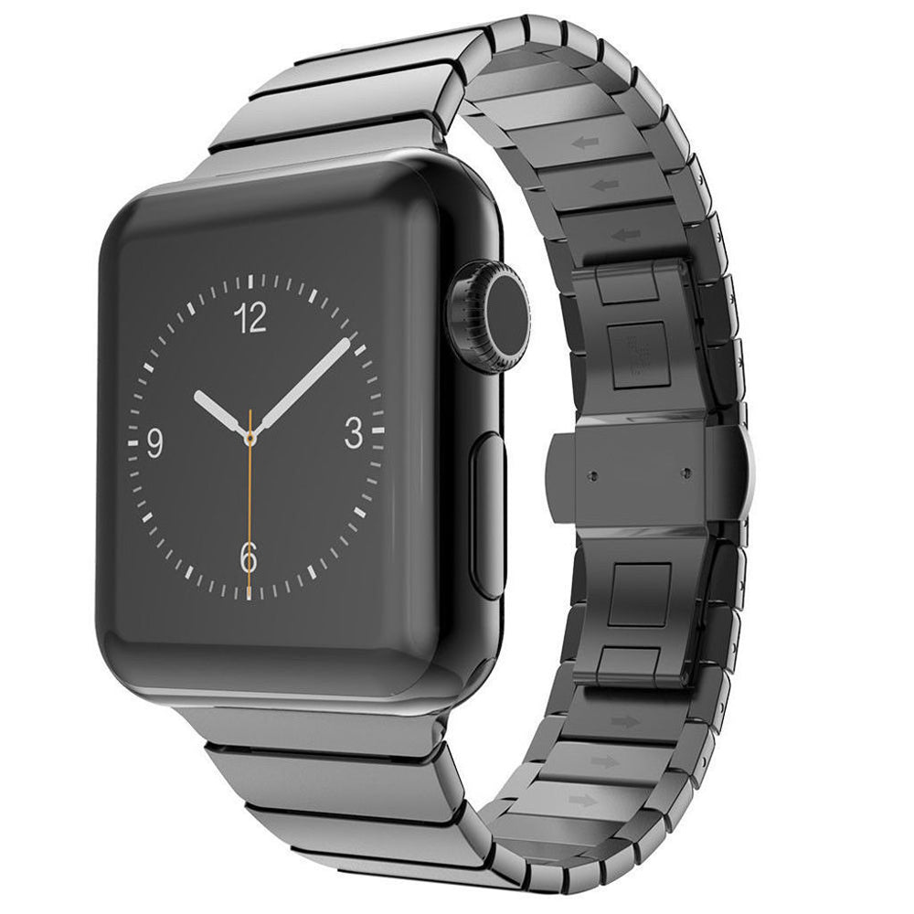 Stainless Steel Watch Band Link Bracelet for Apple Watch Series 8 45mm / Ultra 49mm / 7 45mm / Series 6 / SE / SE (2022) / 5 / 4 44mm / 3 / 2 / 1 42mm - Black