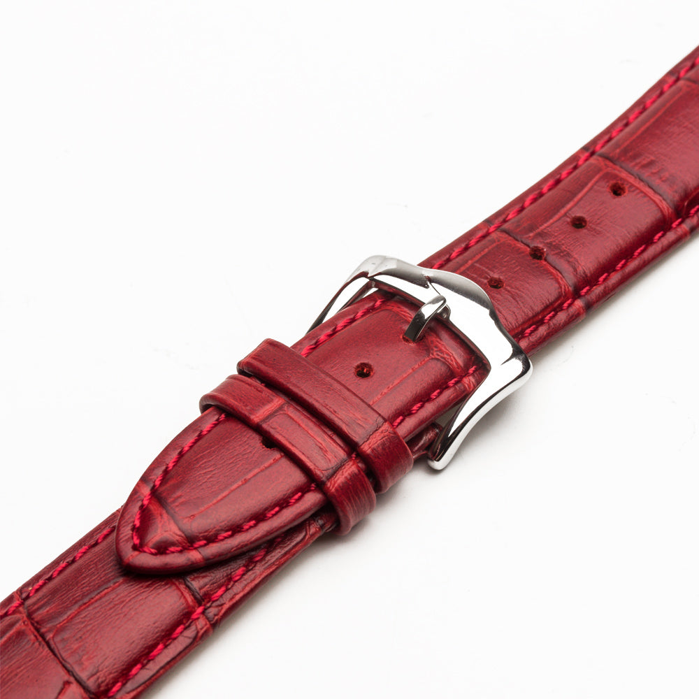 QIALINO 22mm Genuine Leather Watch Band for Huawei Watch 2 Pro / GT Porsche Design - Red