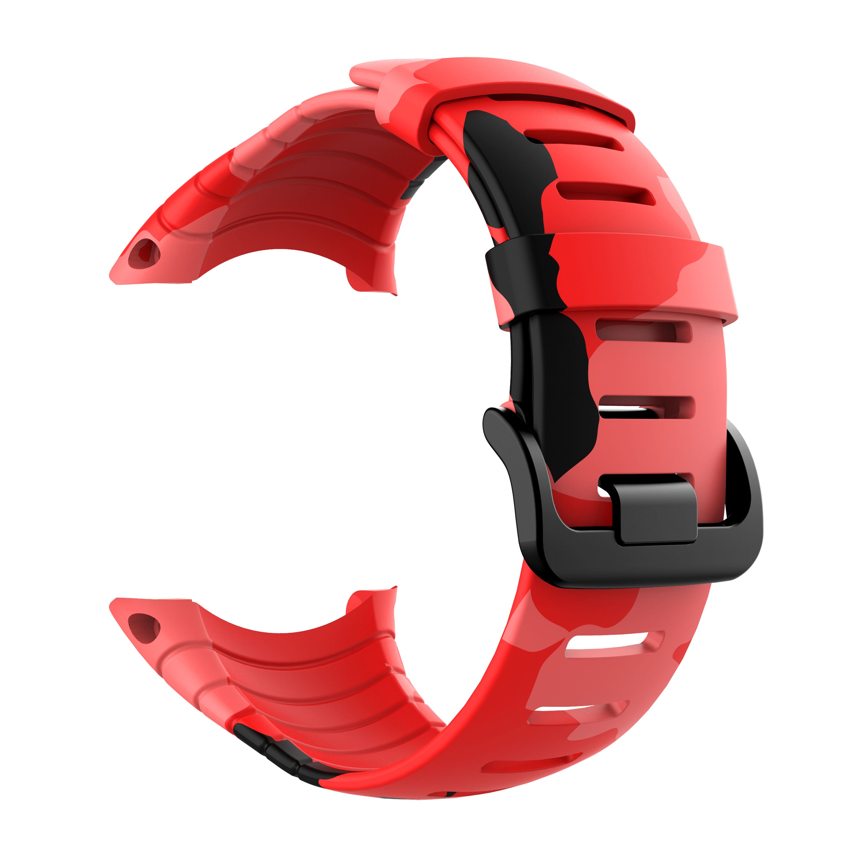 Camouflage Silicone Smart Watch Band for Suunto Core - Red