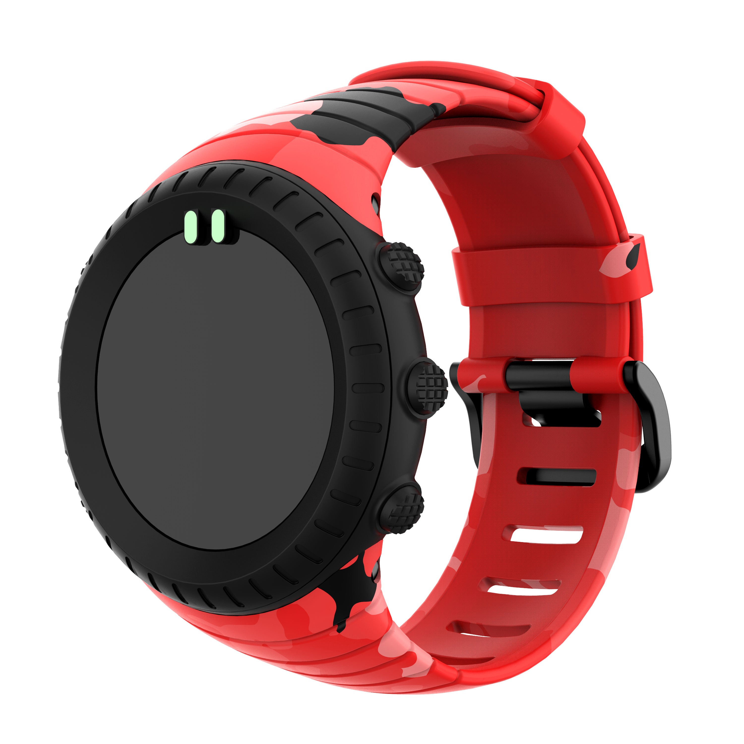 Camouflage Silicone Smart Watch Band for Suunto Core - Red