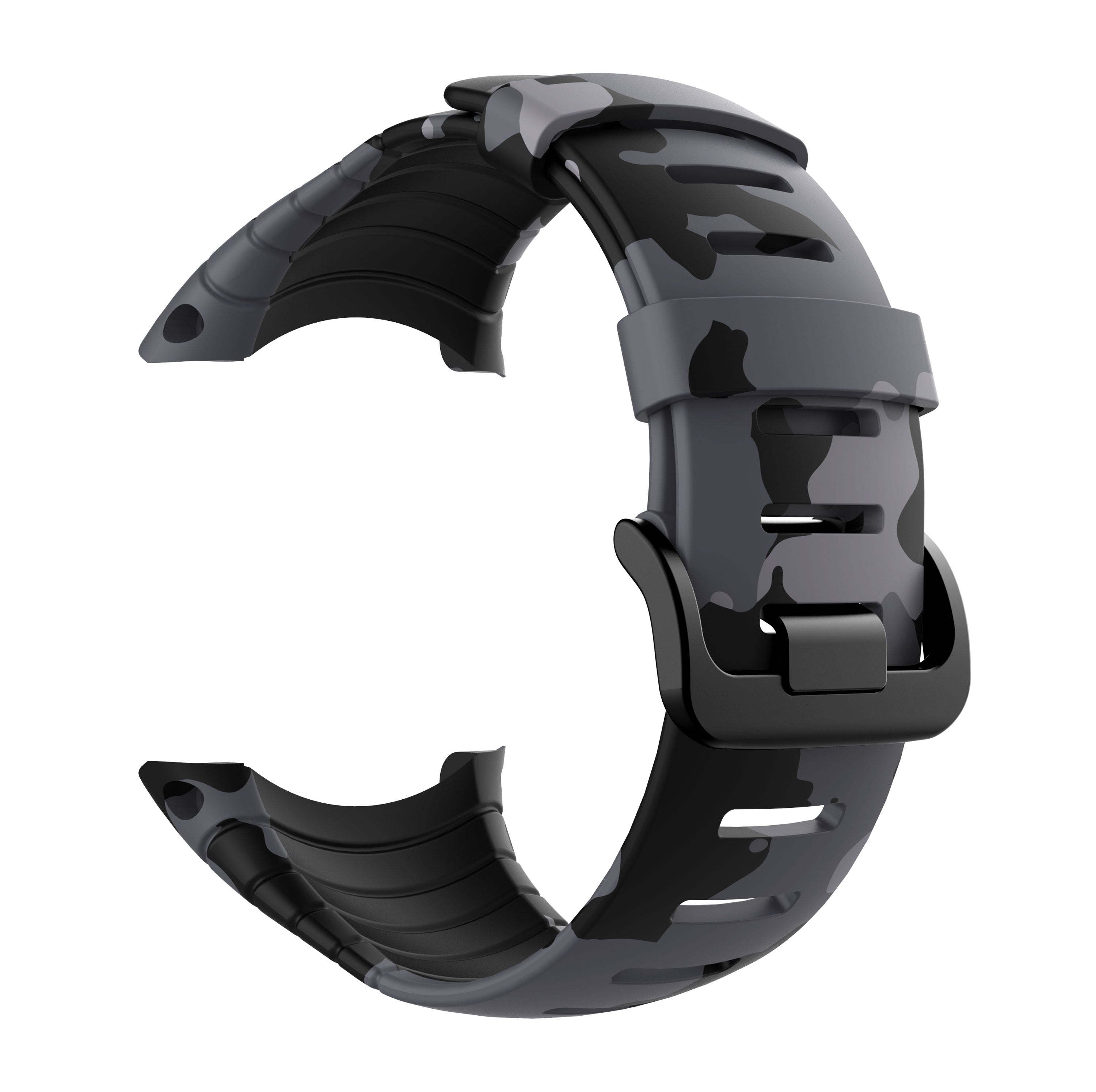 Camouflage Silicone Smart Watch Band for Suunto Core - Black